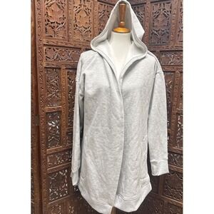 Active Life XL Heather Gray Soft Modal Knit Open Drape Front Cardigan Sweater